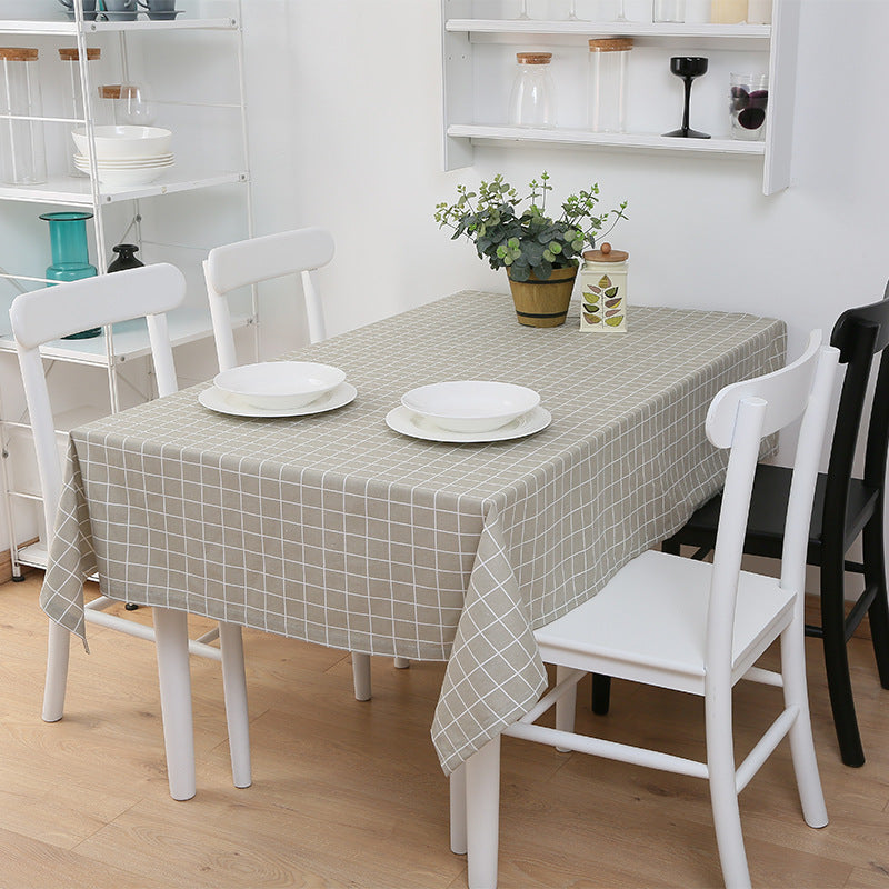 Classic Waterproof Tablecloth – Rectangular Checkered Cover for Dining & Coffee Tables