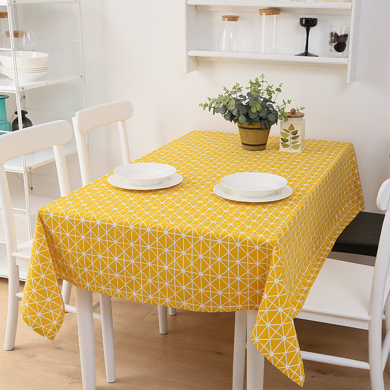 Classic Waterproof Tablecloth – Rectangular Checkered Cover for Dining & Coffee Tables