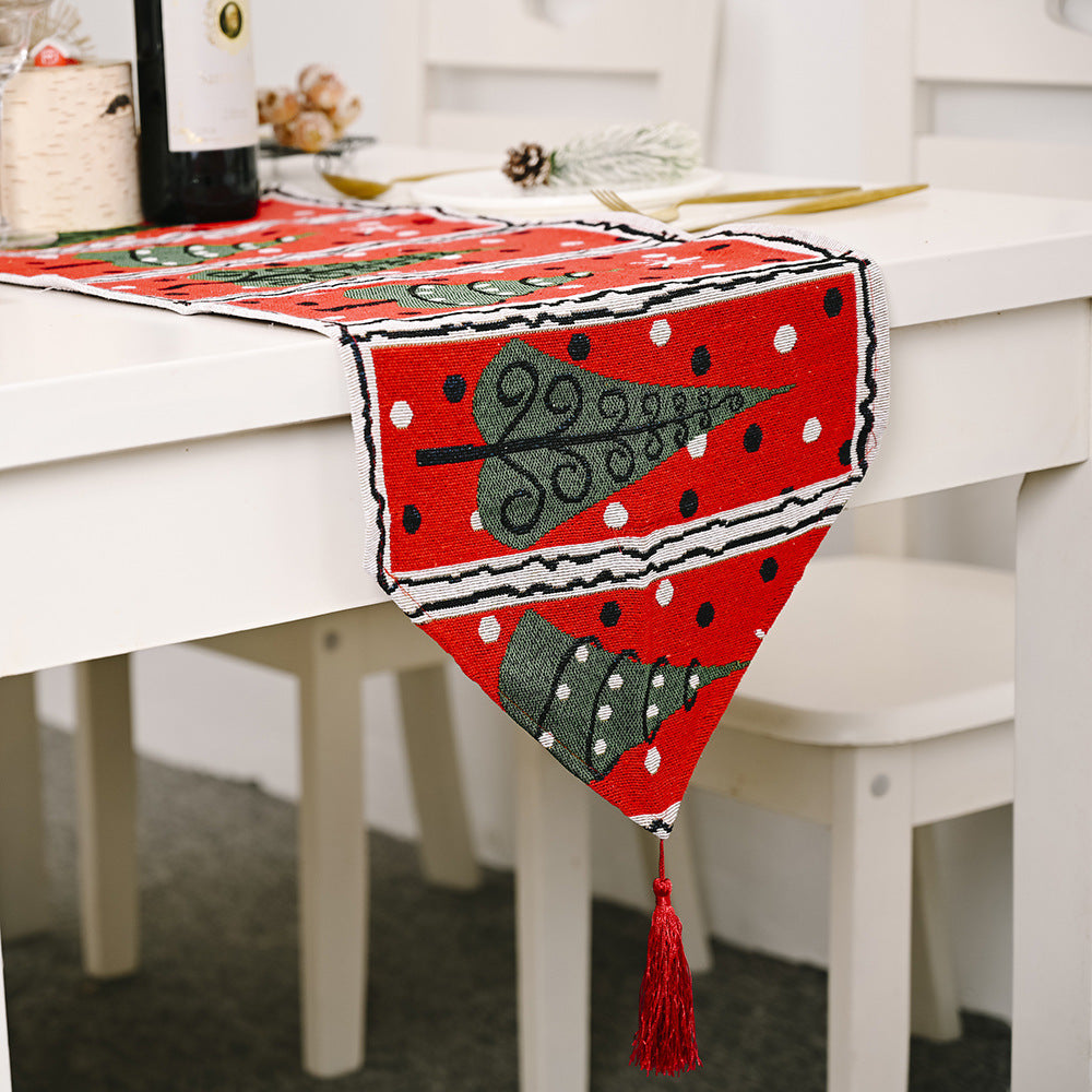Holiday-Themed Table Runner – Christmas Dining or Party Decoration