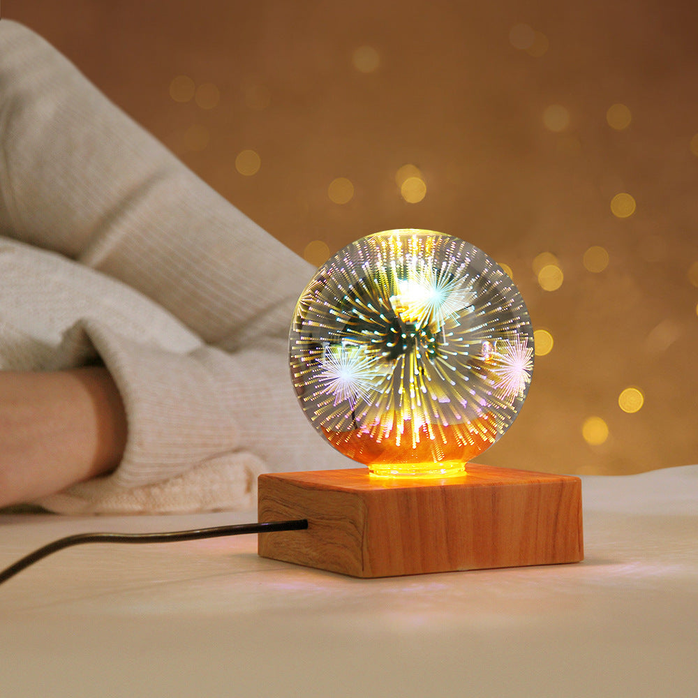 USB 3D Firework Crystals Ball Night Light Plug In Romantic Star LED Night Light Christmas Lights Christmas Home Decorations