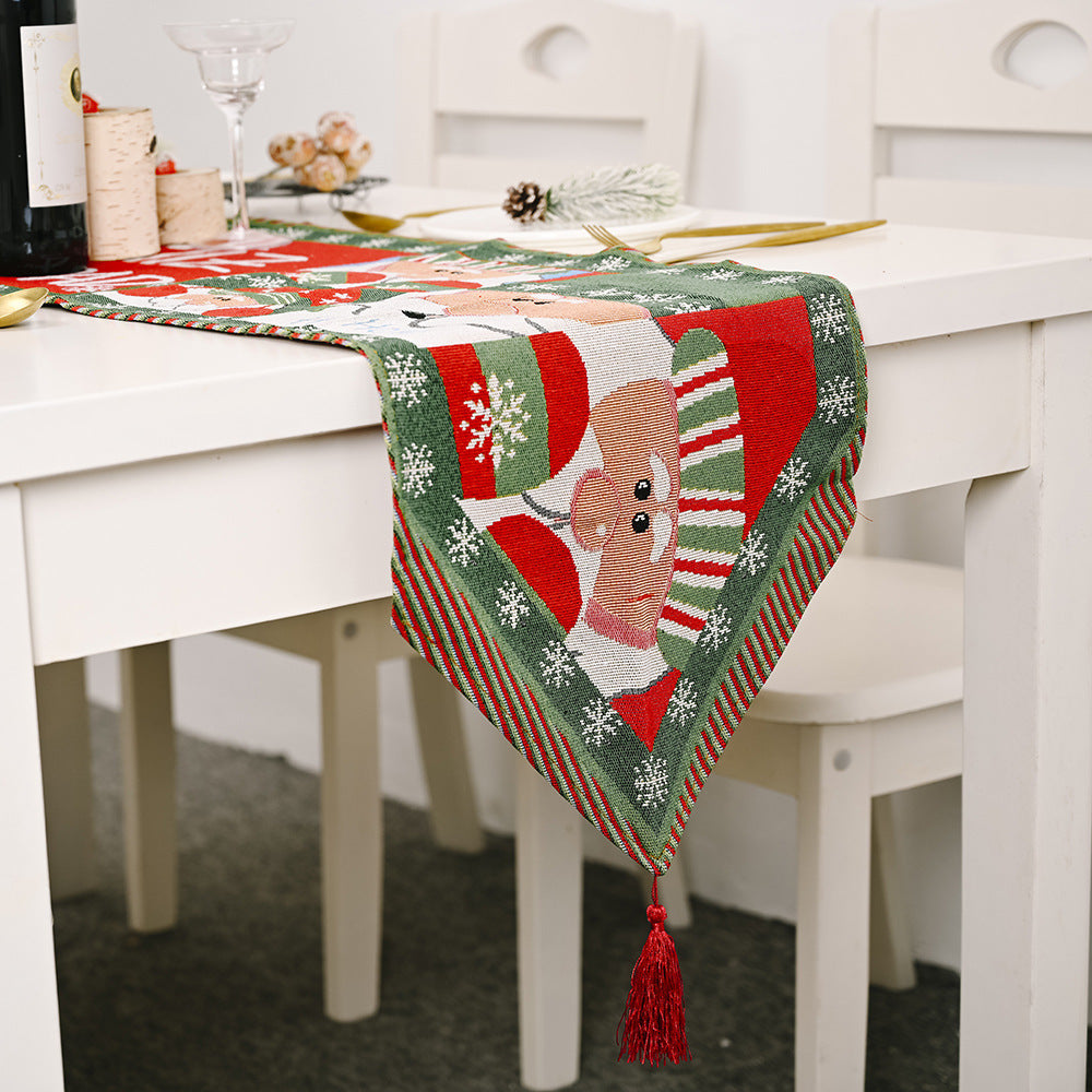 Holiday-Themed Table Runner – Christmas Dining or Party Decoration