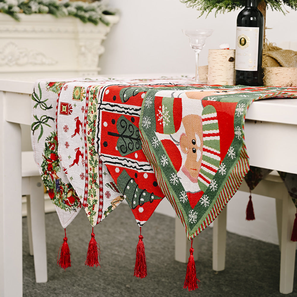 Holiday-Themed Table Runner – Christmas Dining or Party Decoration