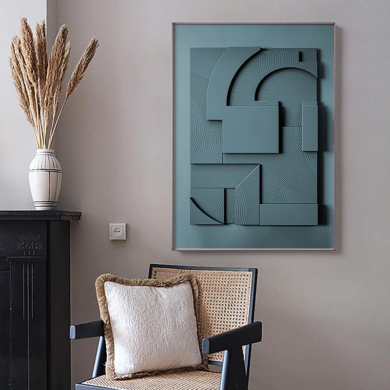 3D Abstract Geometric Canvas Wall Art – Morandi Color Frameless Painting