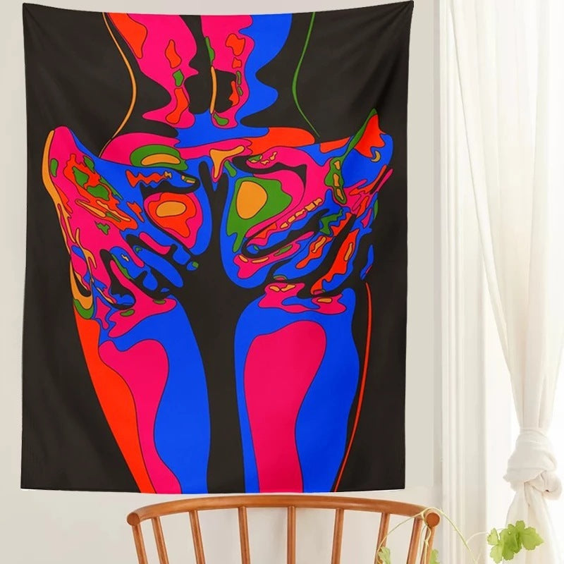 Psychedelic Rock Tapestry – Bold Color Wall Art Hanging Cloth