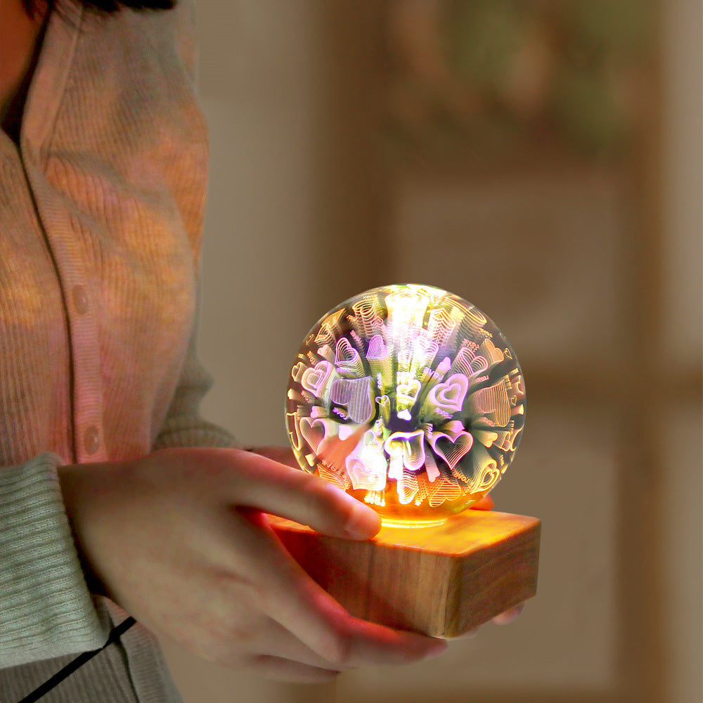 USB 3D Firework Crystals Ball Night Light Plug In Romantic Star LED Night Light Christmas Lights Christmas Home Decorations