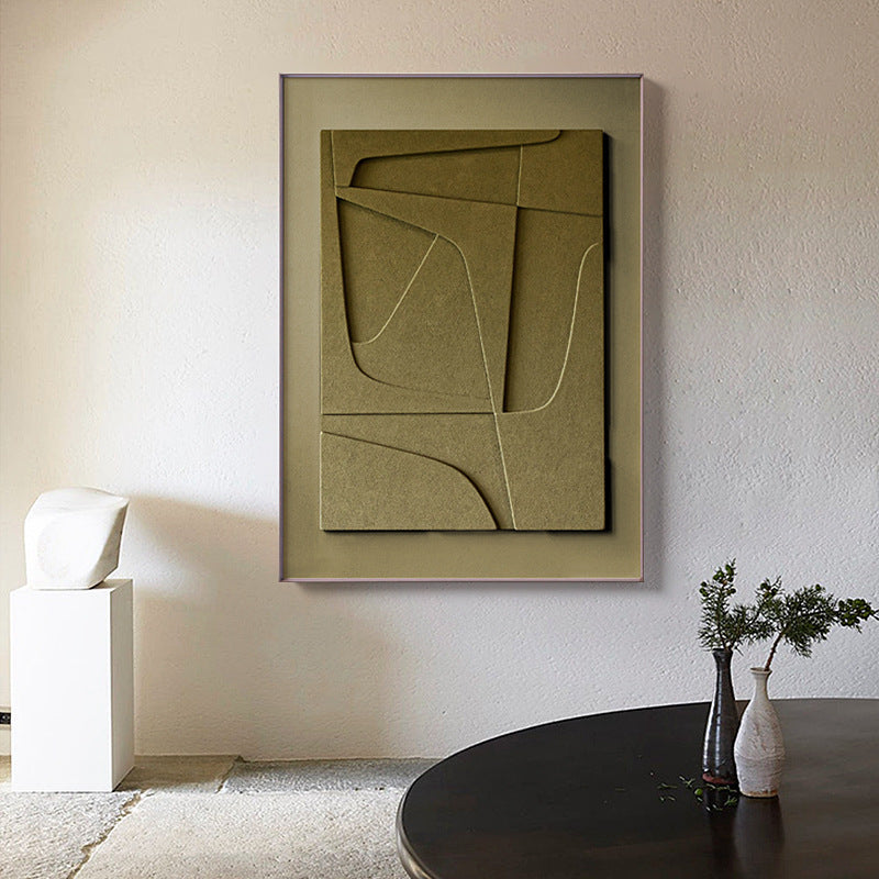 3D Abstract Geometric Canvas Wall Art – Morandi Color Frameless Painting