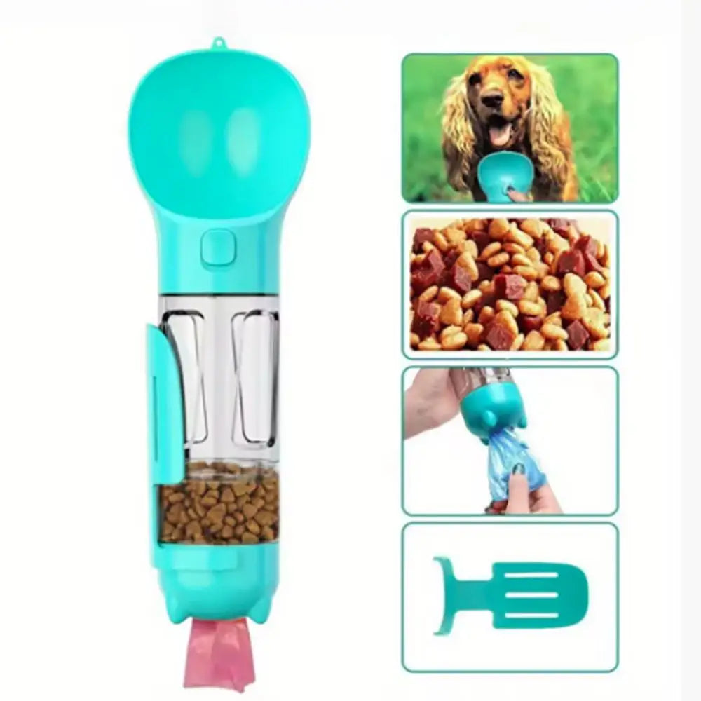 300/500ml Pet Water Food Dispenser with Trash Bag Box and Shovel 3 in 1 Pet Dog Water Bottle Leak Proof Dog Food Feeder Cat