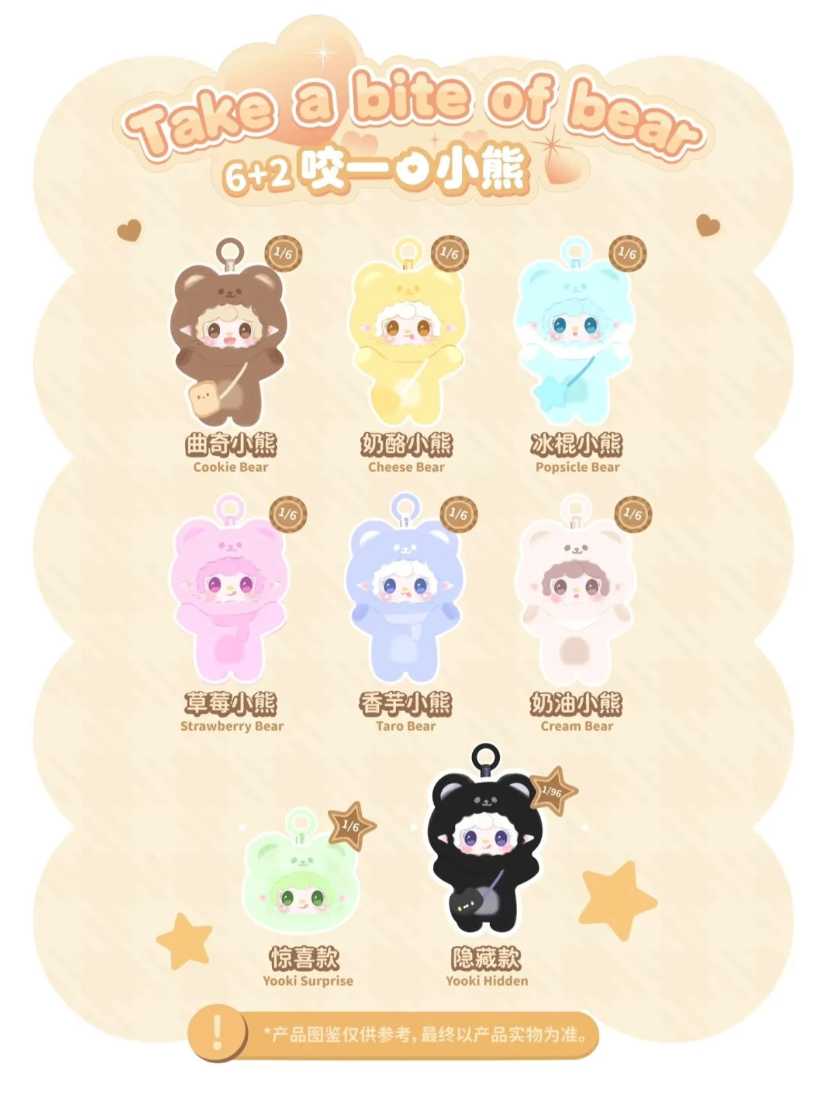 Yooki 4th Generation Blind Box Take A Bit Small Bear Series Plush Toys Exquisite Doll Keychain Backpack Pendant Mystery Box Gift