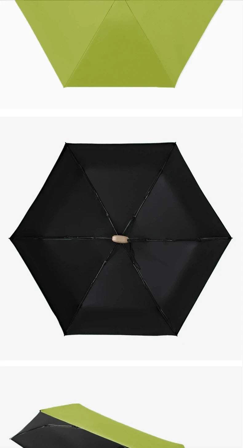 Mini Sun Umbrella Pocket Rain Umbrella Vinyl Folding UV Ultraviolet Protection Sun Shade Pocket Parasol Capsule