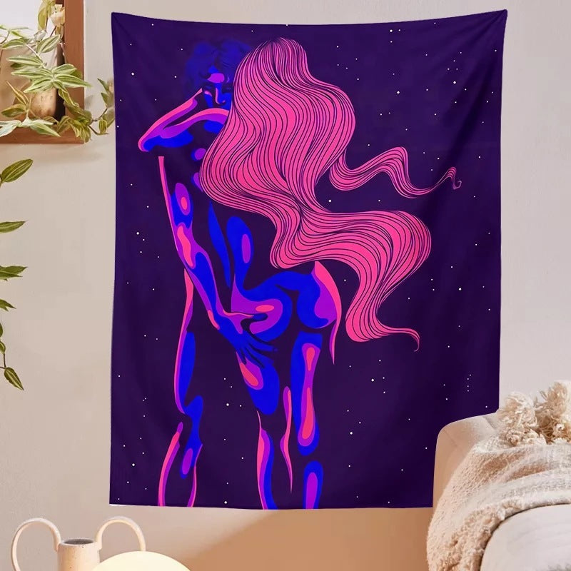 Psychedelic Rock Tapestry – Bold Color Wall Art Hanging Cloth