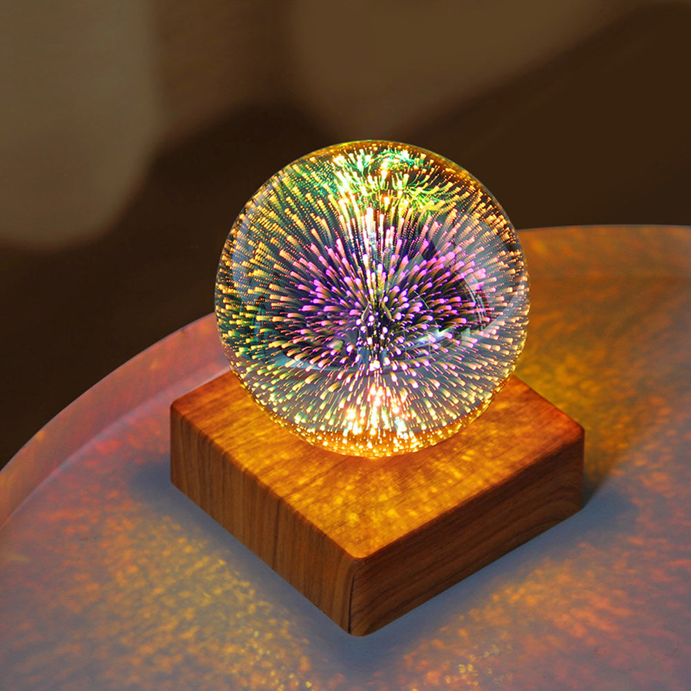 USB 3D Firework Crystals Ball Night Light Plug In Romantic Star LED Night Light Christmas Lights Christmas Home Decorations