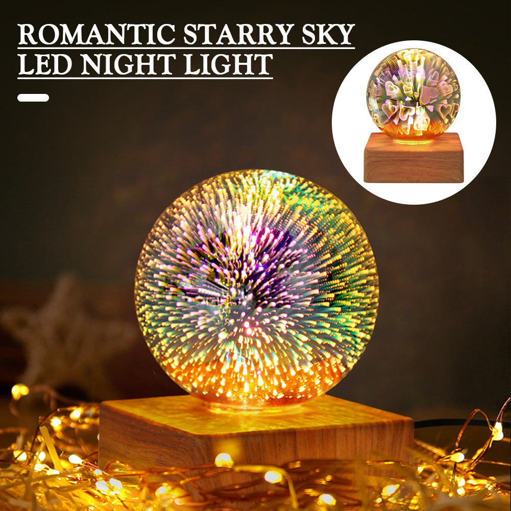 USB 3D Firework Crystals Ball Night Light Plug In Romantic Star LED Night Light Christmas Lights Christmas Home Decorations