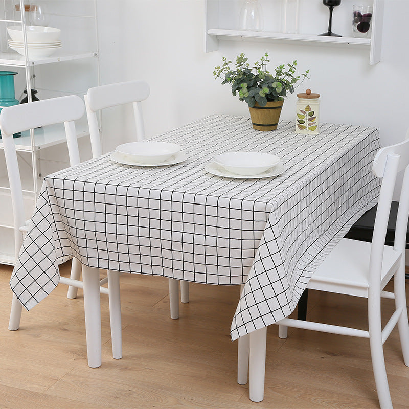 Classic Waterproof Tablecloth – Rectangular Checkered Cover for Dining & Coffee Tables