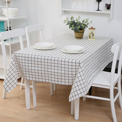 Classic Waterproof Tablecloth – Rectangular Checkered Cover for Dining & Coffee Tables