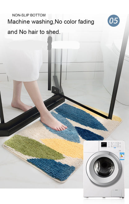 Fast Drying Bath Mat with Non-Slip Backing – Soft Microfiber Bathroom Rug for Shower or Tub