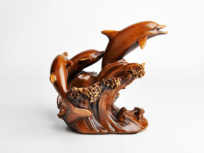 Resin Dolphin Wine Rack – European-Style Bronze Look Home Decor