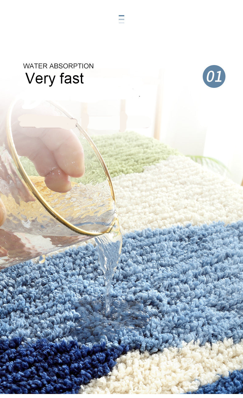 Fast Drying Bath Mat with Non-Slip Backing – Soft Microfiber Bathroom Rug for Shower or Tub