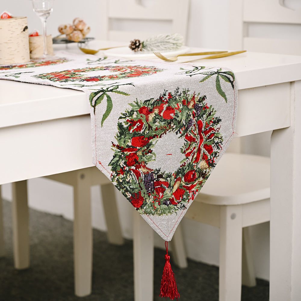 Holiday-Themed Table Runner – Christmas Dining or Party Decoration