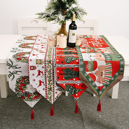 Holiday-Themed Table Runner – Christmas Dining or Party Decoration