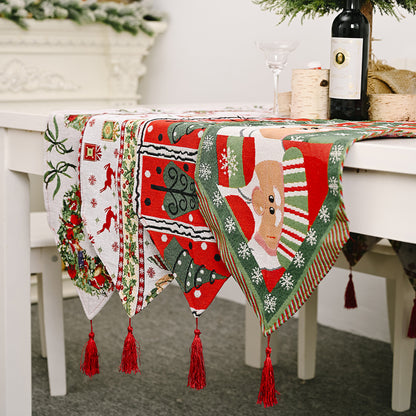 Holiday-Themed Table Runner – Christmas Dining or Party Decoration