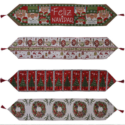 Holiday-Themed Table Runner – Christmas Dining or Party Decoration