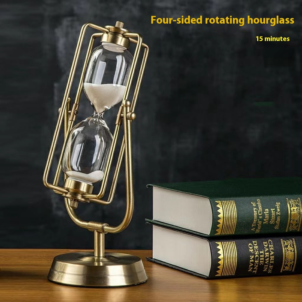 15-Minute Wooden Hourglass Timer – European Style Desk & Gift Decor