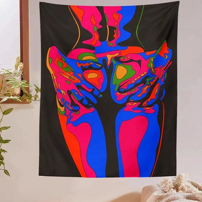 Psychedelic Rock Tapestry – Bold Color Wall Art Hanging Cloth