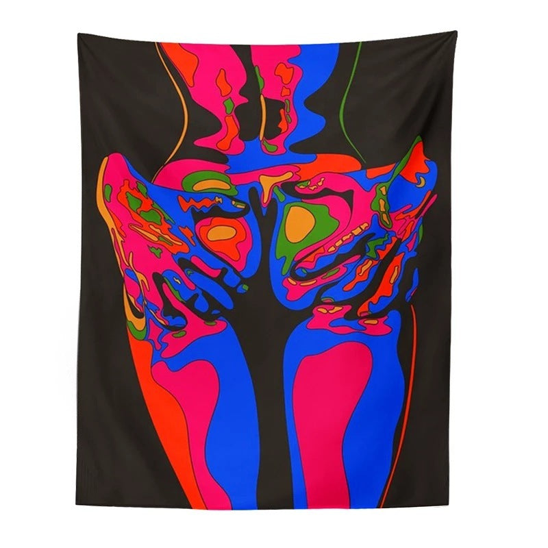 Psychedelic Rock Tapestry – Bold Color Wall Art Hanging Cloth