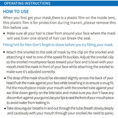 Scuba Diving Mask Snorkel Set For Adults Tempered Glass Professional Panoramic Snorkeling Gear Swimming Training Snorkel Kit