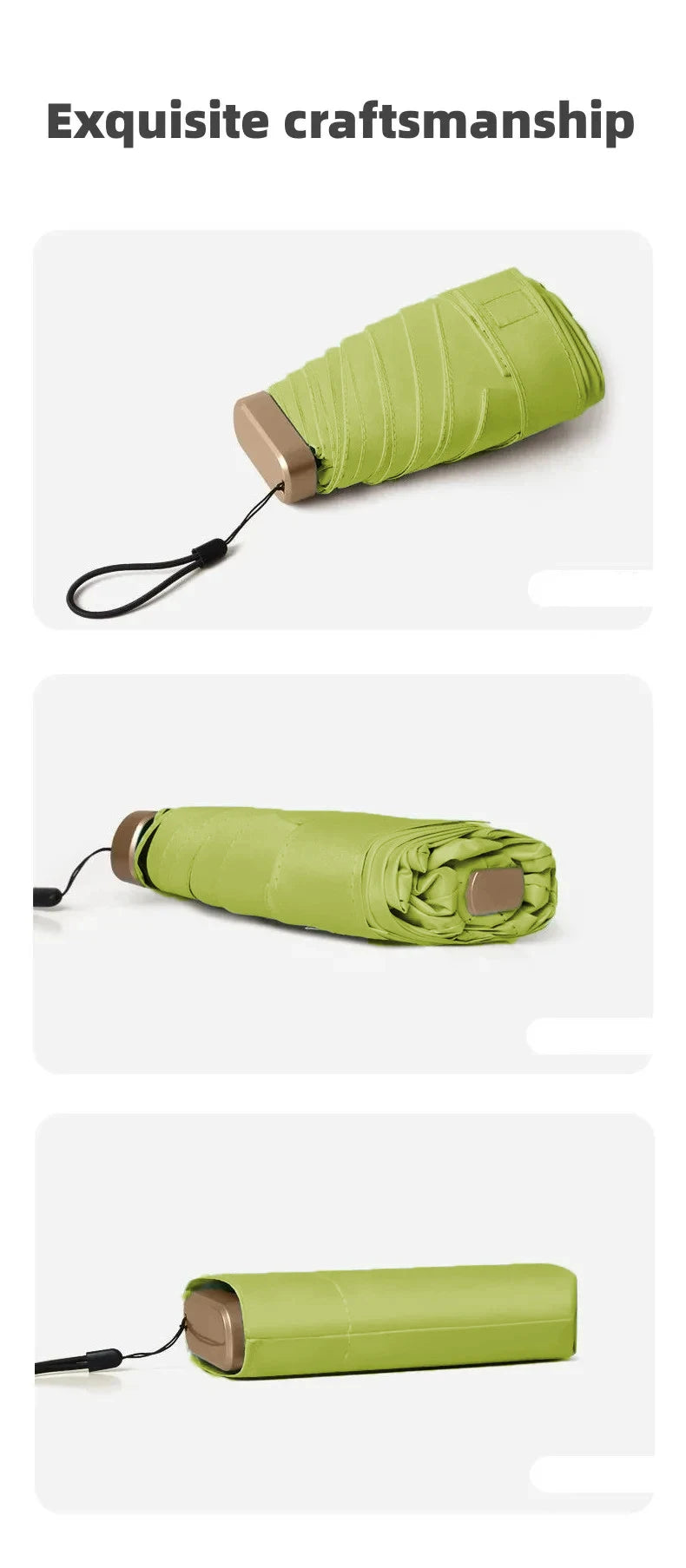 Mini Sun Umbrella Pocket Rain Umbrella Vinyl Folding UV Ultraviolet Protection Sun Shade Pocket Parasol Capsule