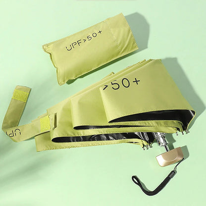 Mini Sun Umbrella Pocket Rain Umbrella Vinyl Folding UV Ultraviolet Protection Sun Shade Pocket Parasol Capsule