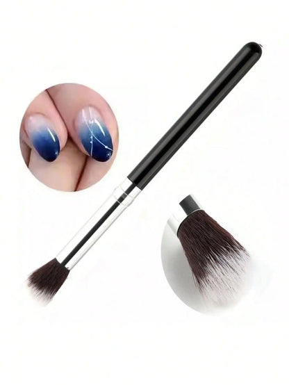 2Pcs Ombre Nail Art Brush Set Eye Shadow Foundation Blush Makeup Brushes Round Handle Artificial Fiber Cosmetic Manicure Tools