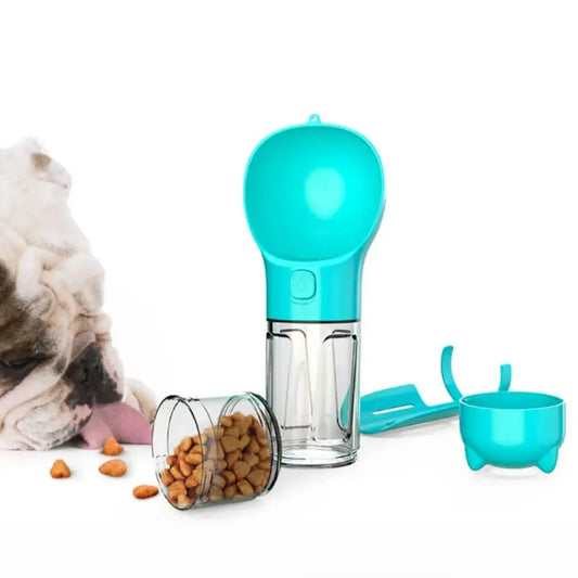 300/500ml Pet Water Food Dispenser with Trash Bag Box and Shovel 3 in 1 Pet Dog Water Bottle Leak Proof Dog Food Feeder Cat