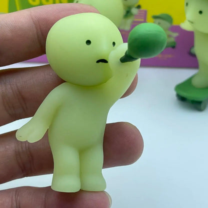 Smiski Sunday Series Blind Box Anime Figure Glow In The Dark Model Doll Desktop Ornament Collection Decor Toys Birthday Gift