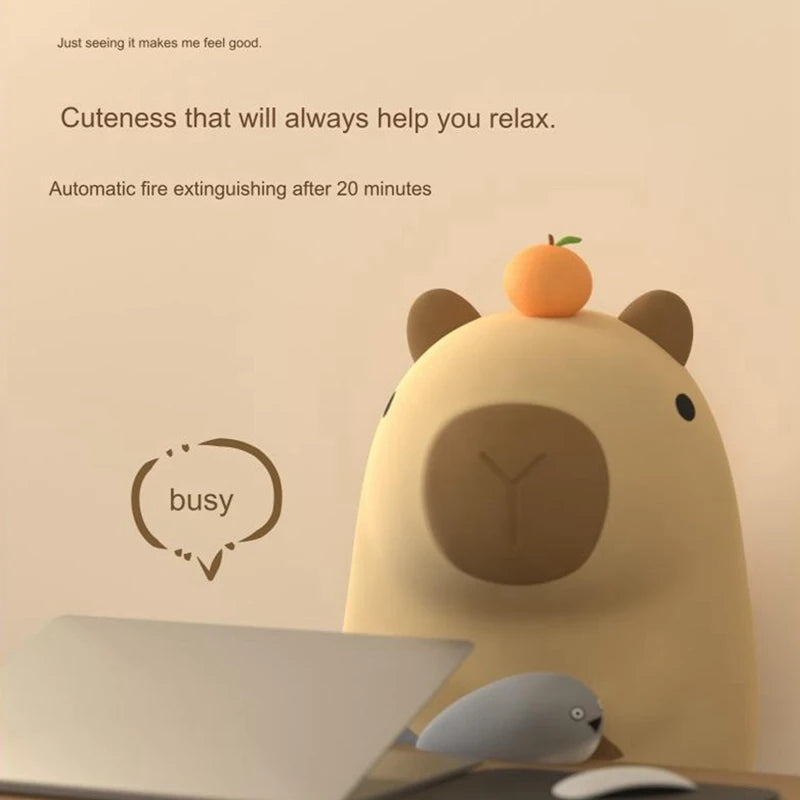 Cute Cartoon Capybara Night Light Battery Dimming Sleep Night Lamp for Children's Room Decor