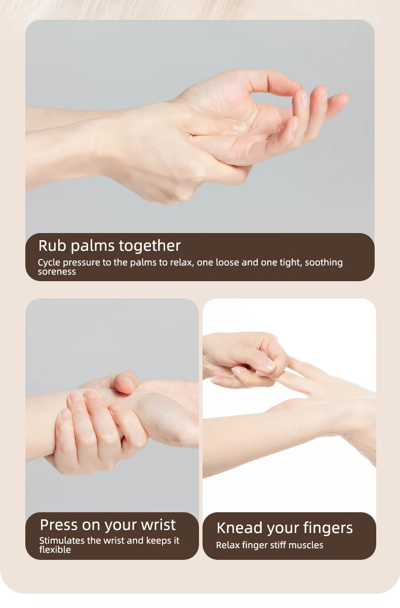 Electric Hand Massager ｗith Airbag Compression Warm Heating Cordless Glove Massager Application for Palm Finger Relaxation Gift