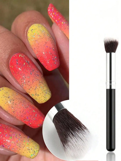 2Pcs Ombre Nail Art Brush Set Eye Shadow Foundation Blush Makeup Brushes Round Handle Artificial Fiber Cosmetic Manicure Tools