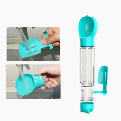 300/500ml Pet Water Food Dispenser with Trash Bag Box and Shovel 3 in 1 Pet Dog Water Bottle Leak Proof Dog Food Feeder Cat