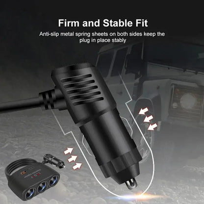120W Car Charger Adapter 12V 24V PD QC3.0 Dual USB Socket Car Cigarette Lighter Splitter Fast Charger For Car DVR Dashcam