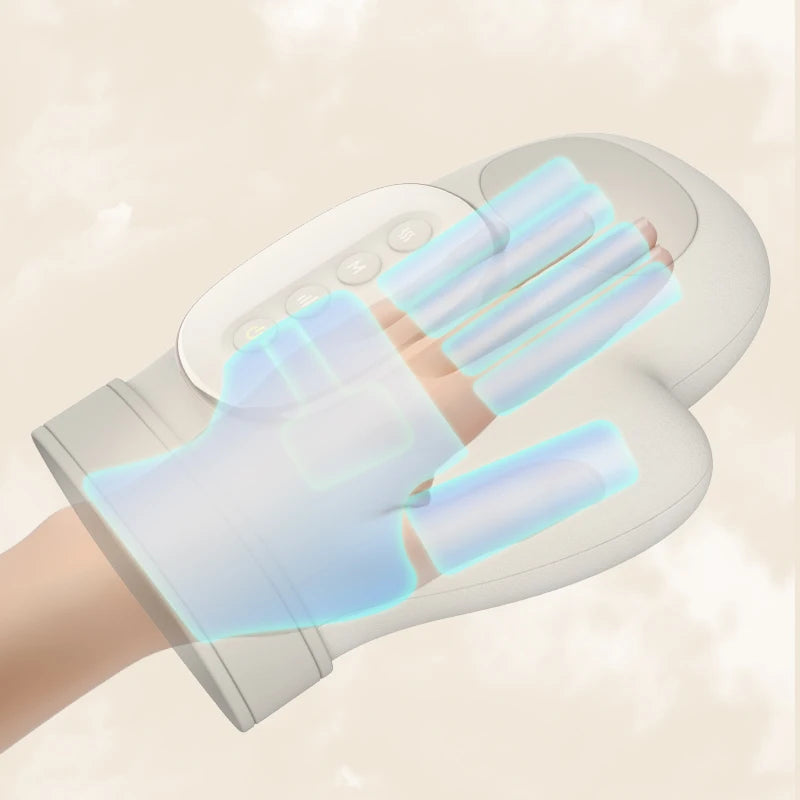 Electric Hand Massager ｗith Airbag Compression Warm Heating Cordless Glove Massager Application for Palm Finger Relaxation Gift