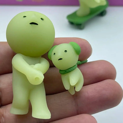 Smiski Sunday Series Blind Box Anime Figure Glow In The Dark Model Doll Desktop Ornament Collection Decor Toys Birthday Gift