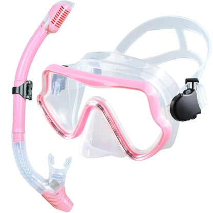 Scuba Diving Mask Snorkel Set For Adults Tempered Glass Professional Panoramic Snorkeling Gear Swimming Training Snorkel Kit
