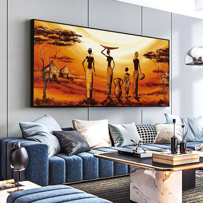 Abstract African Woman Wall Art – Modern Canvas Poster for Home Decor