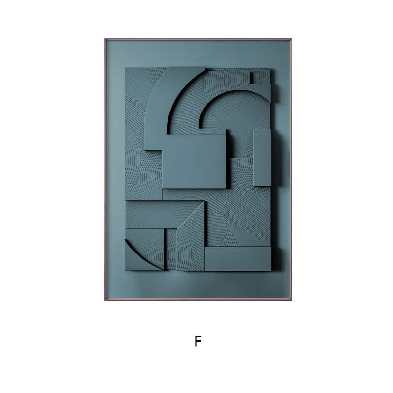 3D Abstract Geometric Canvas Wall Art – Morandi Color Frameless Painting