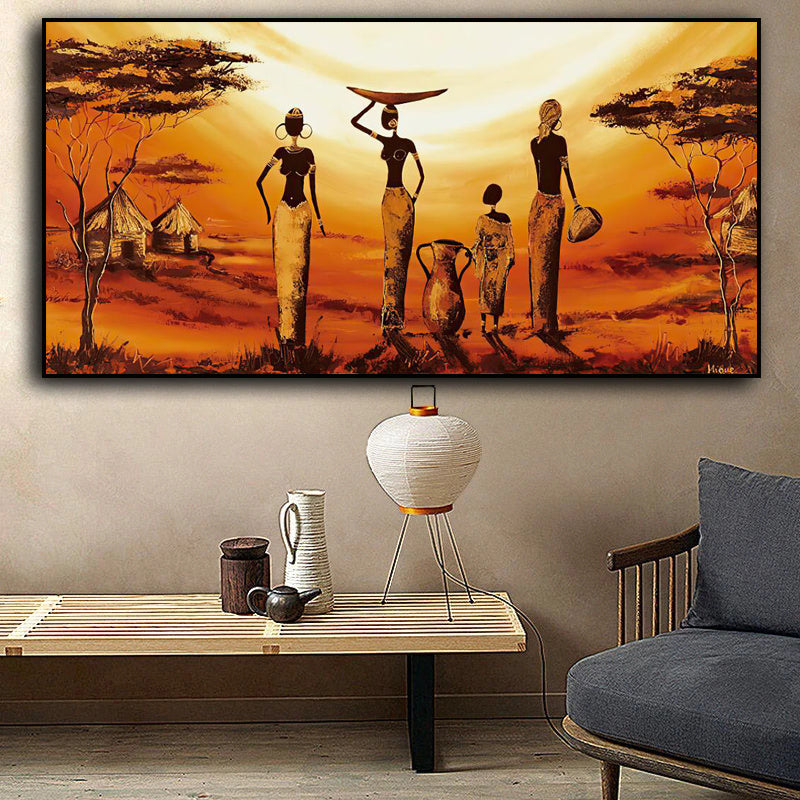 Abstract African Woman Wall Art – Modern Canvas Poster for Home Decor