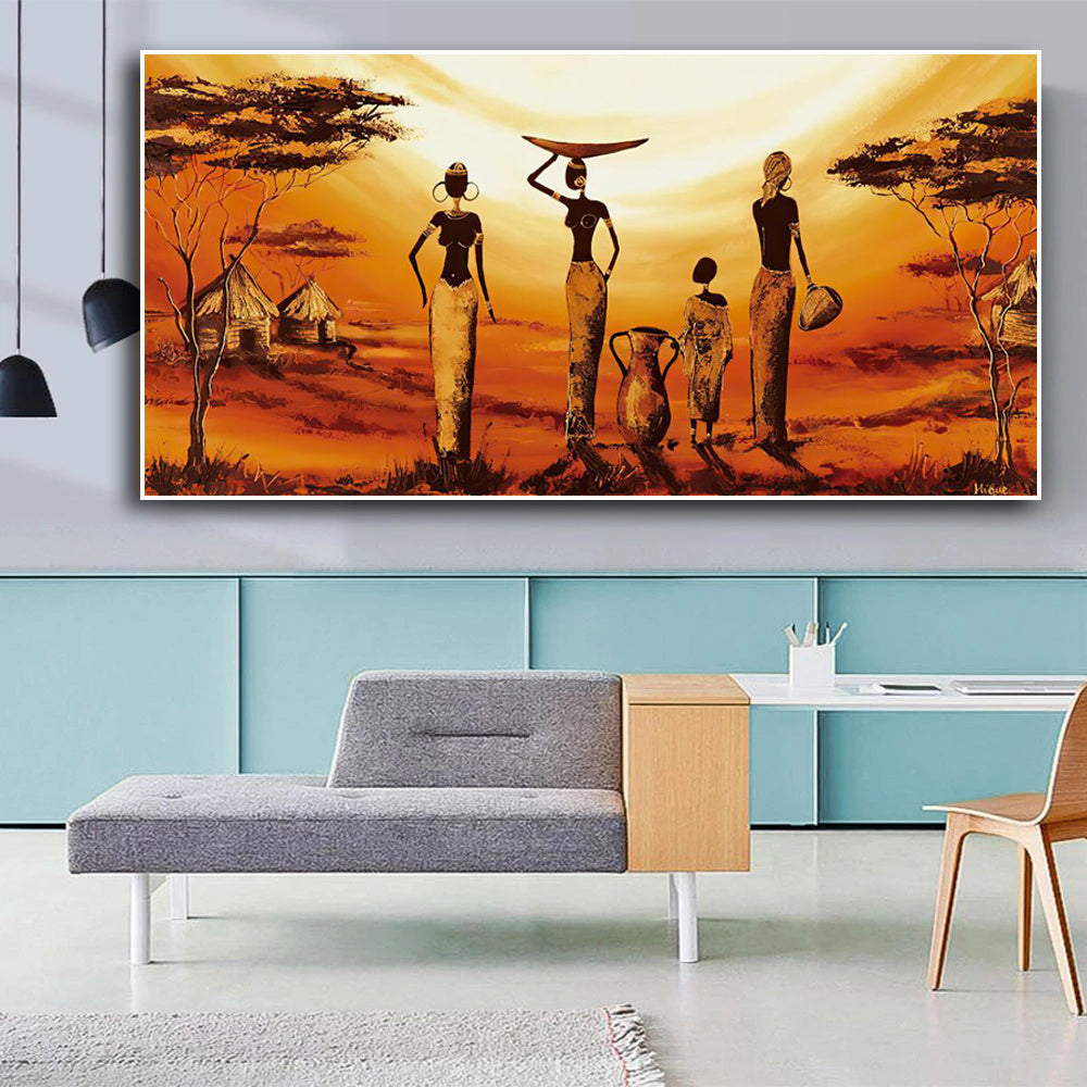 Abstract African Woman Wall Art – Modern Canvas Poster for Home Decor