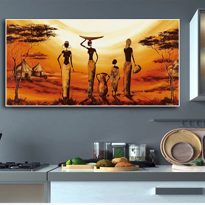 Abstract African Woman Wall Art – Modern Canvas Poster for Home Decor